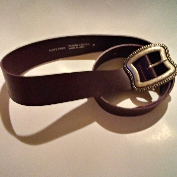 Punto Fibbia Leather Belt Italy Wm Med 34-38\